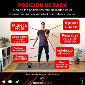 Postura de rack con pesas rusas - Entrenador Wellness